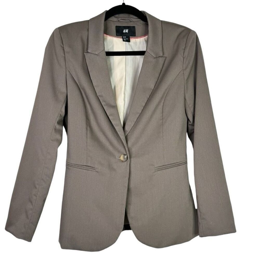 ✨H&M Fitted Tan/Grey Sz 12 Blazer✨